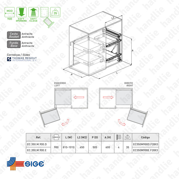 EC.350.M - Canto mágico com 4 cestos