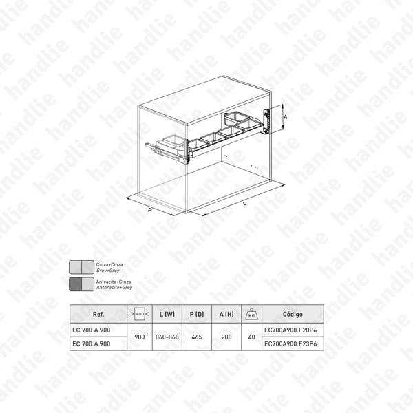 BL.700.A - Baldes para colocar debaixo da banca