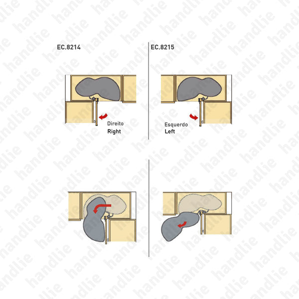 EC.8214 / EC.8215 - Canto mágico com amortecedor (Soft-Close)