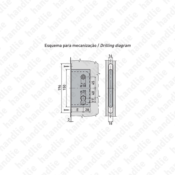F.110.1.03.R - Mediana Evolution - Fechadura embutir para cilindro europeu
