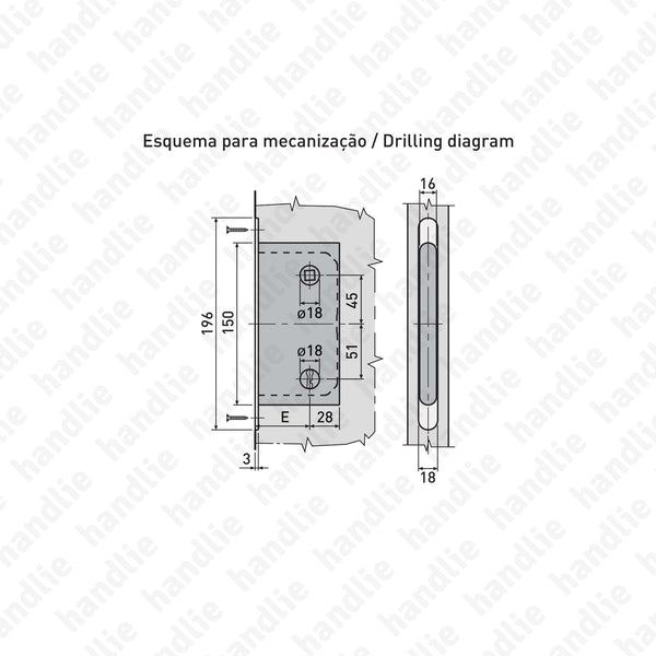 F.110.91.01.R - Mediana Polaris - Fechadura de embutir magnética com chave