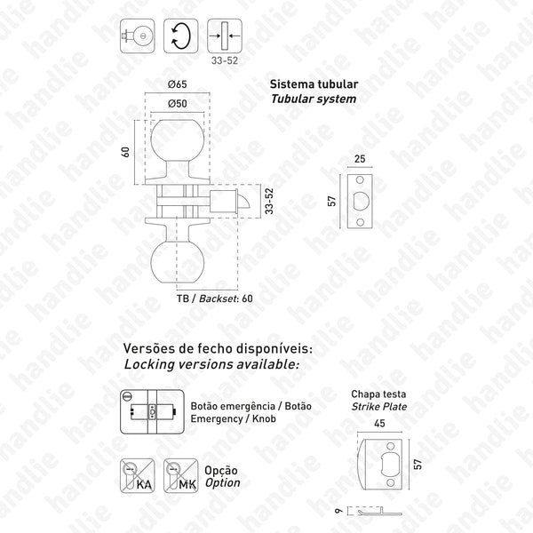 F.4903 - WC (botão interior/ emergência exterior)