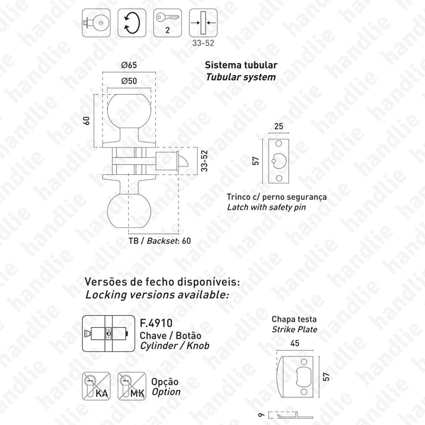 F.4910 - Entrada/ Escritório (chave/ botão)