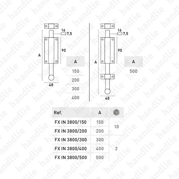 FX.IN.3800 - Fecho barra - INOX 304