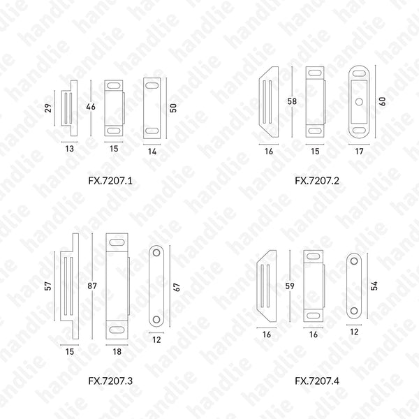 FX.7207 - Fechos magnéticos para móveis - Branco / Castanho