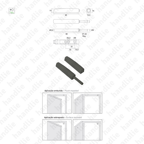 FX.7219 - Fecho com mola Tic-Tac (Push Open) - Nylon