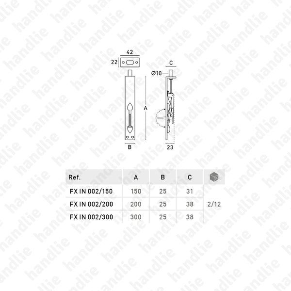FX.IN.002 - Fecho embutir - Inox