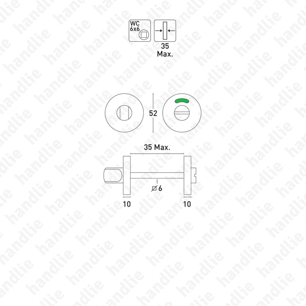 FX.IN.8234 - Fecho WC com indicador - Inox