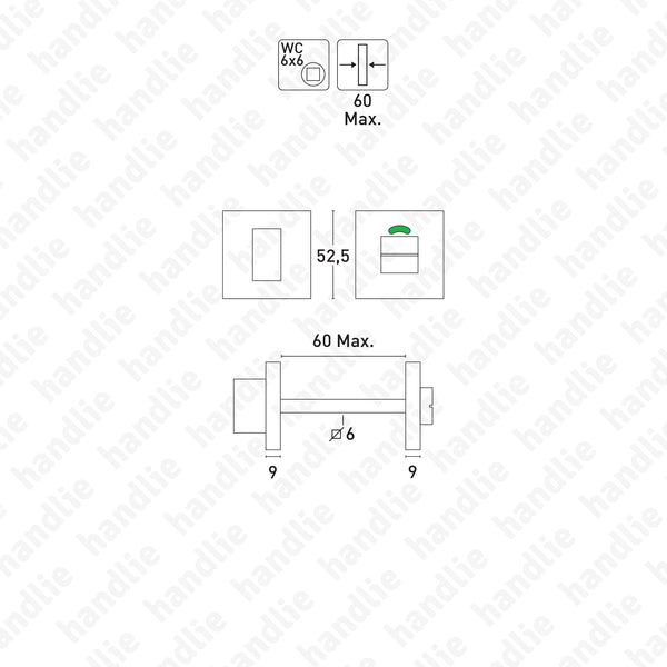 FX.IN.8243 - Fecho WC com indicador - Inox