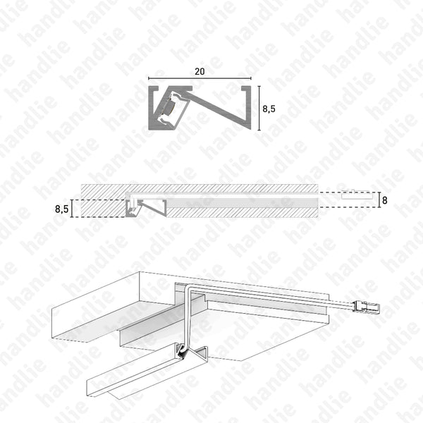 IL.305 - Perfil para fita LED