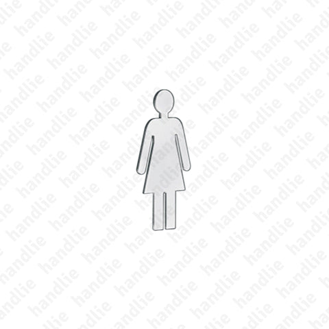 IN.26.411 - Placa sinalética silhueta feminina 110mm - Inox