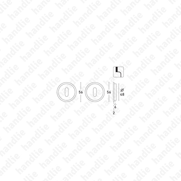 CE.KIT.35.SD - Kit conchas embutir redondas com entrada chave normal Ø56