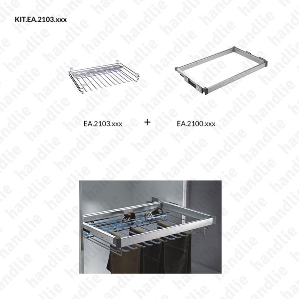 KIT EA.2103 - Kit Cabide para calças com organizadores de acessórios - SC SQUARE CLOSET