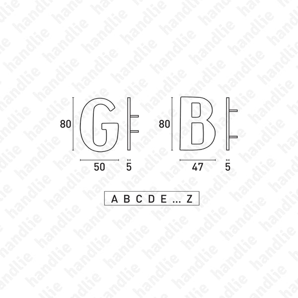 LET.8 - Letras 80mm (A a Z) - Alumínio