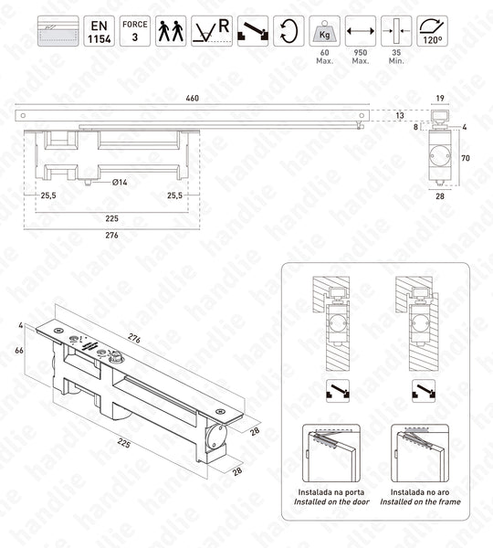 ML.21.802 - Mola aérea oculta para portas de batente