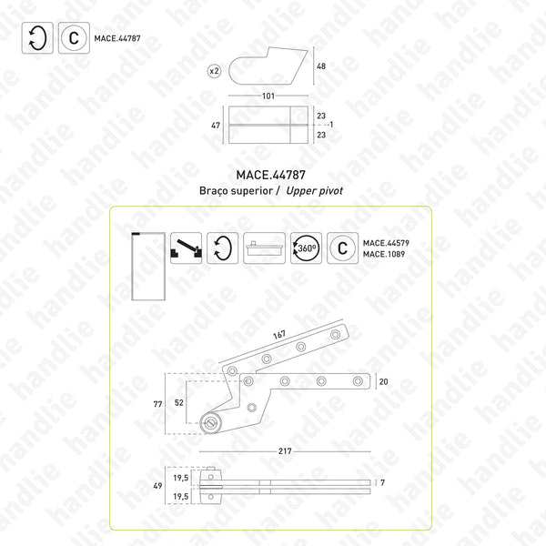 MACE.1089 - Placas embelezadoras para braço superior MACE.44787 | GEZE