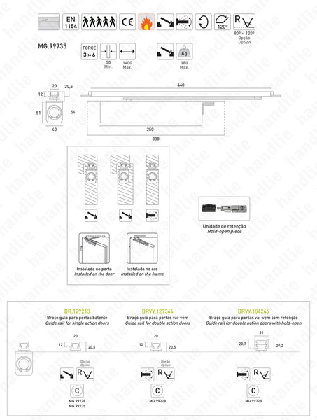 MG.99735 - BOXER - GEZE - Mola oculta para portas de batente | GEZE