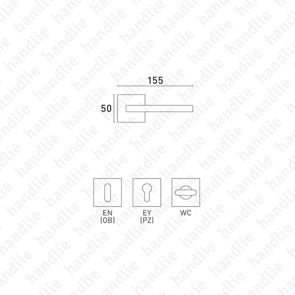 P.1280 - PRISMA - Par Puxador para portas - Latão