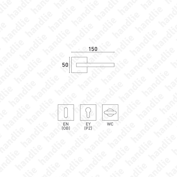 P.1300 - SINTESI - Par Puxador para portas - Latão