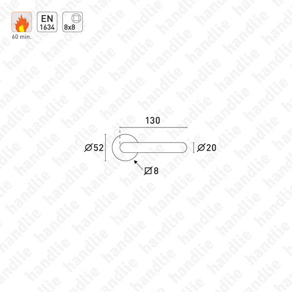 P.IN.78101.CF60.Y - Par puxadores rotativo/rotativo para portas corta-fogo - Inox