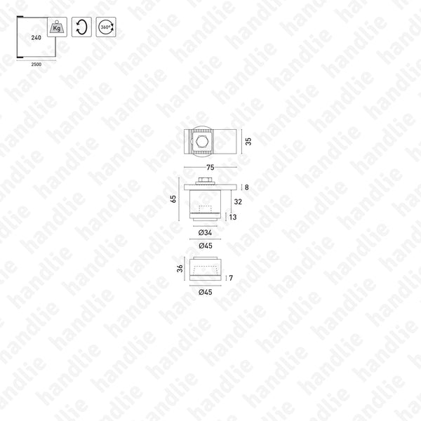 P.438.439-P - Jogo giros pivotantes - 240 kg - Aço