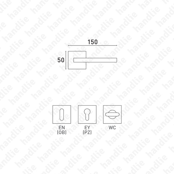 P.484 -  STREAM ZINCRAL - Par Puxador para portas - Latão