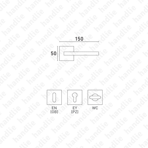 P.485 -  TRIO ZINCRAL - Par Puxador para portas - Latão