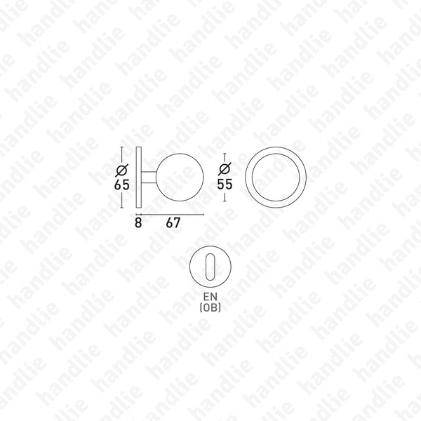 P.5205 - Par puxador (Ø55) - Latão