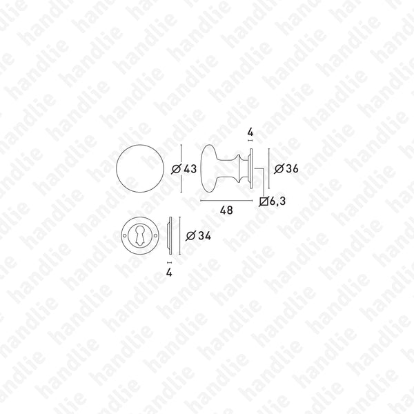 P.5490 - Puxadores para portas - Latão