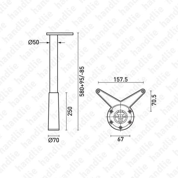 P.5 - Perna para mesa Ø50x580