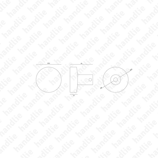 P.IN.8006.V - Par puxador Fixo - Vidro - Inox