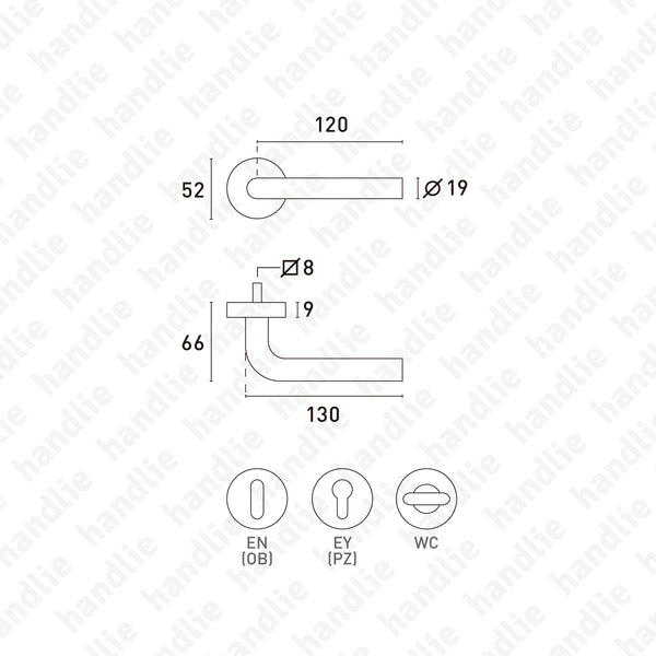 P.IN.8102A - Par puxador - Inox Preto Fosco