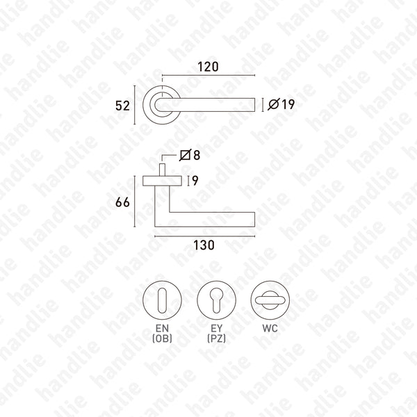P.IN.8104A - Par puxador - Inox Preto Fosco
