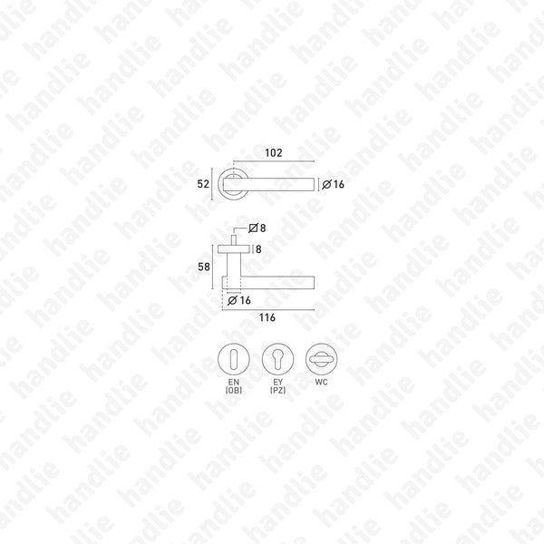 P.IN.8169 - Par puxador - Inox Preto Fosco