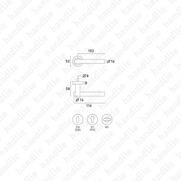 P.IN.8169 - Par puxador - Inox