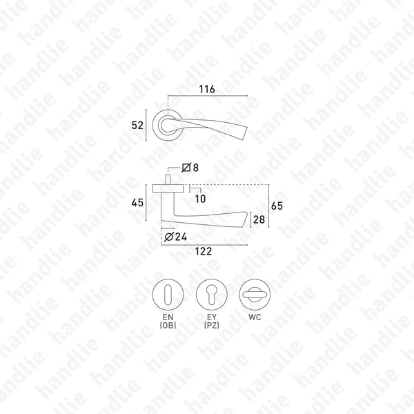 P.IN.8210 - Par puxador - Inox