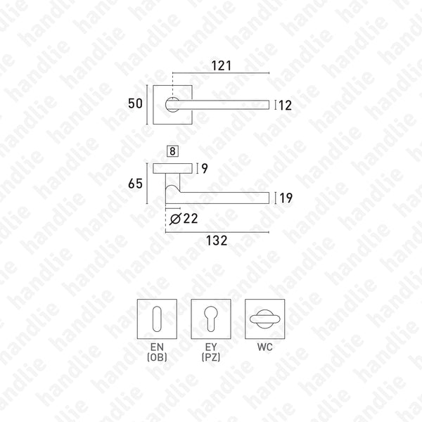 P.IN.8213.AQ - Par puxador - Inox