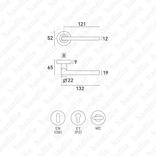 P.IN.8213.A - Par puxador maciço - Inox