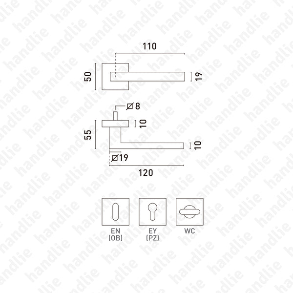 P.IN.8261 - Par puxador - Inox