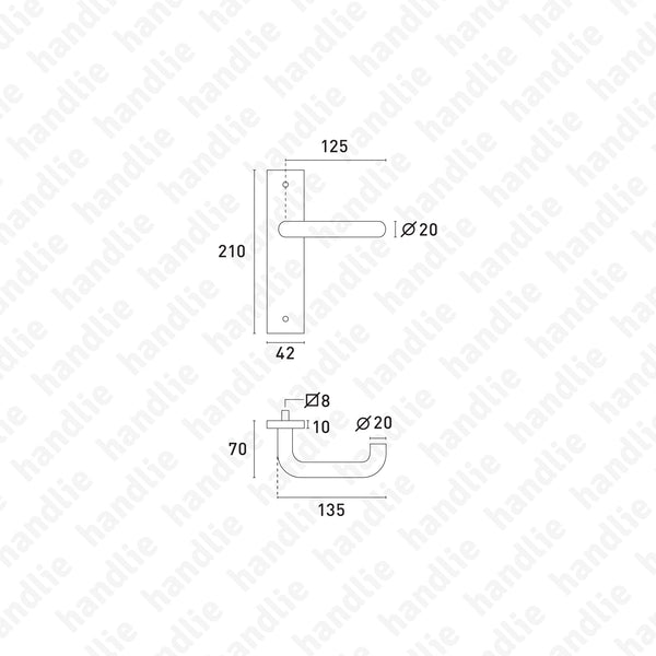 P.IN.8541 - Par puxador - Inox