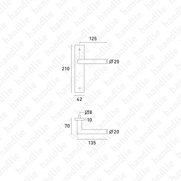 P.IN.8544 - Par puxador - Inox