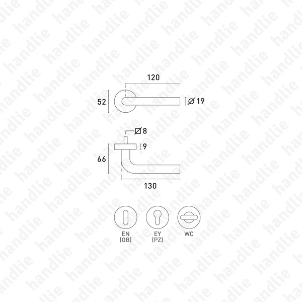 P.IN.98102 - Par puxador - Inox
