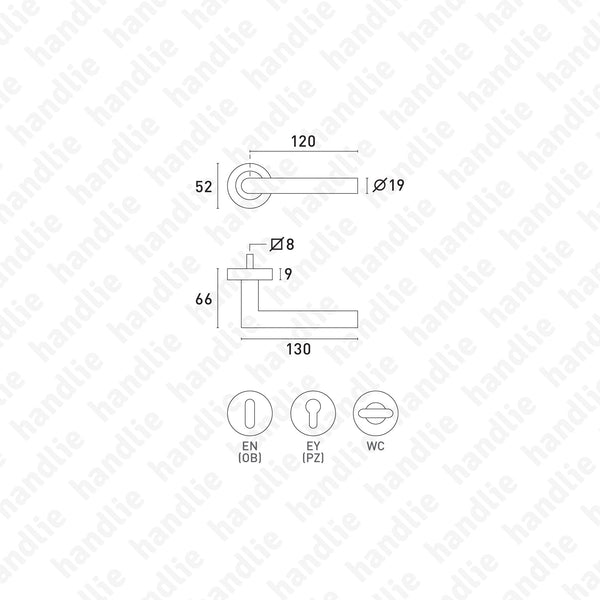 P.IN.98104 - Par puxador - Inox