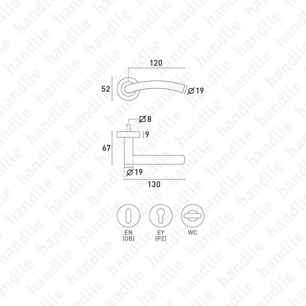 P.IN.98108 - Par puxador - Inox