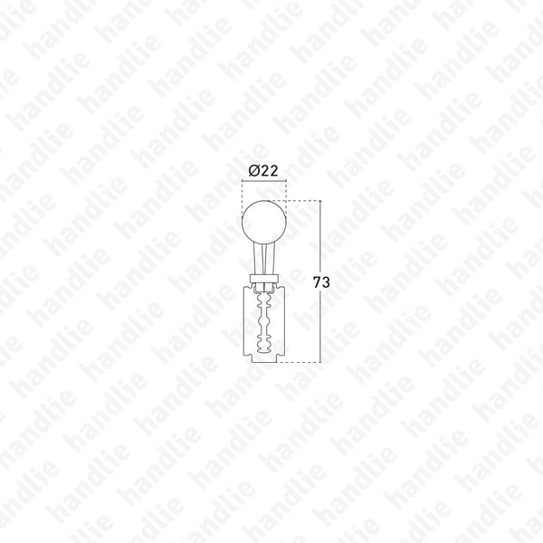 PM.7612 | FUNE GALES - Puxador para mobiliário Ø22x73