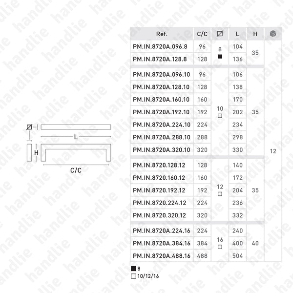 PM.IN.8720 - Asas para mobiliário - INOX