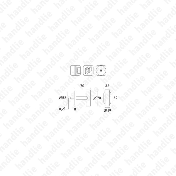 PR.IN.8806 - Puxador simples Rotativo - Inox