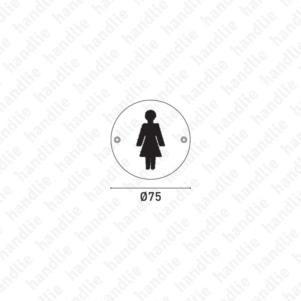 PS.IN.2164 - Placa sinalética Ø75 - Inox