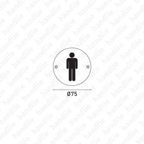 PS.IN.2165 - Placa sinalética Ø75 - Inox