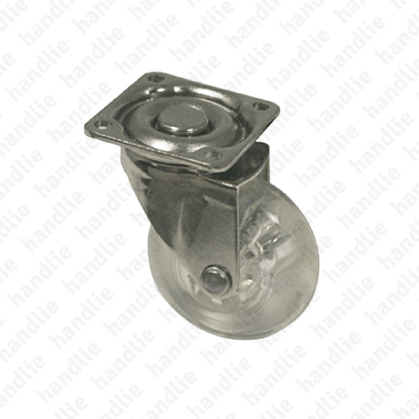 R.138 - Roda giratória Ø50 / Ø75 - Transparente